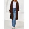 imagePRETTYGARDEN Long Sleeve Open Front Chunky Cardigan Sweaters for Women Cable Knit Long Cardigans Fall Outfits with PocketsBrown