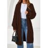 imagePRETTYGARDEN Long Sleeve Open Front Chunky Cardigan Sweaters for Women Cable Knit Long Cardigans Fall Outfits with PocketsBrown