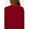 imagePRETTYGARDEN Long Sleeve Open Front Chunky Cardigan Sweaters for Women Cable Knit Long Cardigans Fall Outfits with PocketsRed