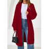 imagePRETTYGARDEN Long Sleeve Open Front Chunky Cardigan Sweaters for Women Cable Knit Long Cardigans Fall Outfits with PocketsRed