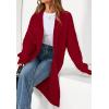 imagePRETTYGARDEN Long Sleeve Open Front Chunky Cardigan Sweaters for Women Cable Knit Long Cardigans Fall Outfits with PocketsRed