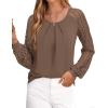 imagePRETTYGARDEN Long Sleeve Shirts for Women Trendy Lace Tops Dressy Casual Blouses 2025 Fall Outfits Fashion Clothing
