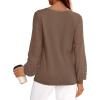 imagePRETTYGARDEN Long Sleeve Shirts for Women Trendy Lace Tops Dressy Casual Blouses 2025 Fall Outfits Fashion Clothing