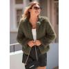 imagePRETTYGARDEN Womens 2025 Winter Coats Fleece Cropped Jacket Faux Fur Long Sleeve Pockets Shaggy Warm Outerwear Fall ClothesArmy Green
