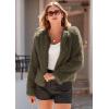 imagePRETTYGARDEN Womens 2025 Winter Coats Fleece Cropped Jacket Faux Fur Long Sleeve Pockets Shaggy Warm Outerwear Fall ClothesArmy Green