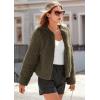 imagePRETTYGARDEN Womens 2025 Winter Coats Fleece Cropped Jacket Faux Fur Long Sleeve Pockets Shaggy Warm Outerwear Fall ClothesArmy Green