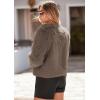 imagePRETTYGARDEN Womens 2025 Winter Coats Fleece Cropped Jacket Faux Fur Long Sleeve Pockets Shaggy Warm Outerwear Fall ClothesTaupe