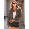 imagePRETTYGARDEN Womens 2025 Winter Coats Fleece Cropped Jacket Faux Fur Long Sleeve Pockets Shaggy Warm Outerwear Fall ClothesTaupe