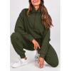 imagePRETTYGARDEN Womens Fall 2 Piece Lounge Sets Zip Up Sweatshirt Jogger Pants Sweat Track Suits Travel Outfit Winter ClothingArmy Green