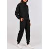 imagePRETTYGARDEN Womens Fall 2 Piece Lounge Sets Zip Up Sweatshirt Jogger Pants Sweat Track Suits Travel Outfit Winter ClothingBlack