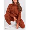 imagePRETTYGARDEN Womens Fall 2 Piece Lounge Sets Zip Up Sweatshirt Jogger Pants Sweat Track Suits Travel Outfit Winter ClothingBrick Red