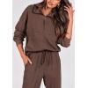 imagePRETTYGARDEN Womens Fall 2 Piece Lounge Sets Zip Up Sweatshirt Jogger Pants Sweat Track Suits Travel Outfit Winter ClothingCoffee
