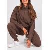 imagePRETTYGARDEN Womens Fall 2 Piece Lounge Sets Zip Up Sweatshirt Jogger Pants Sweat Track Suits Travel Outfit Winter ClothingCoffee