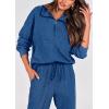 imagePRETTYGARDEN Womens Fall 2 Piece Lounge Sets Zip Up Sweatshirt Jogger Pants Sweat Track Suits Travel Outfit Winter ClothingDark Blue