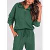 imagePRETTYGARDEN Womens Fall 2 Piece Lounge Sets Zip Up Sweatshirt Jogger Pants Sweat Track Suits Travel Outfit Winter ClothingDark Green