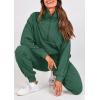 imagePRETTYGARDEN Womens Fall 2 Piece Lounge Sets Zip Up Sweatshirt Jogger Pants Sweat Track Suits Travel Outfit Winter ClothingDark Green