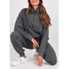 imagePRETTYGARDEN Womens Fall 2 Piece Lounge Sets Zip Up Sweatshirt Jogger Pants Sweat Track Suits Travel Outfit Winter ClothingDark Grey