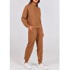 imagePRETTYGARDEN Womens Fall 2 Piece Lounge Sets Zip Up Sweatshirt Jogger Pants Sweat Track Suits Travel Outfit Winter ClothingDark Khaki