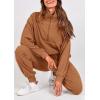 imagePRETTYGARDEN Womens Fall 2 Piece Lounge Sets Zip Up Sweatshirt Jogger Pants Sweat Track Suits Travel Outfit Winter ClothingDark Khaki