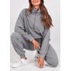 imagePRETTYGARDEN Womens Fall 2 Piece Lounge Sets Zip Up Sweatshirt Jogger Pants Sweat Track Suits Travel Outfit Winter ClothingGrey