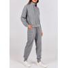 imagePRETTYGARDEN Womens Fall 2 Piece Lounge Sets Zip Up Sweatshirt Jogger Pants Sweat Track Suits Travel Outfit Winter ClothingGrey