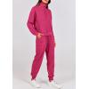 imagePRETTYGARDEN Womens Fall 2 Piece Lounge Sets Zip Up Sweatshirt Jogger Pants Sweat Track Suits Travel Outfit Winter ClothingRose Red