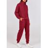 imagePRETTYGARDEN Womens Fall 2 Piece Lounge Sets Zip Up Sweatshirt Jogger Pants Sweat Track Suits Travel Outfit Winter ClothingWine Red