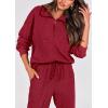 imagePRETTYGARDEN Womens Fall 2 Piece Lounge Sets Zip Up Sweatshirt Jogger Pants Sweat Track Suits Travel Outfit Winter ClothingWine Red