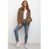 imagePRETTYGARDEN Womens Fashion Winter Coats Sherpa Fleece Faux Fur Shearling Oversized Trendy Jackets Warm Outerwear ClothingStyle One Khaki