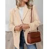 imagePRETTYGARDEN Womens Faux Suede Blazers 2025 Fall Long Sleeve Lapel Business Casual Work Office Clothes Dressy Suit JacketsBeige