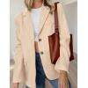 imagePRETTYGARDEN Womens Faux Suede Blazers 2025 Fall Long Sleeve Lapel Business Casual Work Office Clothes Dressy Suit JacketsBeige