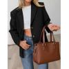 imagePRETTYGARDEN Womens Faux Suede Blazers 2025 Fall Long Sleeve Lapel Business Casual Work Office Clothes Dressy Suit JacketsBlack