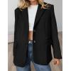 imagePRETTYGARDEN Womens Faux Suede Blazers 2025 Fall Long Sleeve Lapel Business Casual Work Office Clothes Dressy Suit JacketsBlack