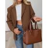 imagePRETTYGARDEN Womens Faux Suede Blazers 2025 Fall Long Sleeve Lapel Business Casual Work Office Clothes Dressy Suit JacketsBrown