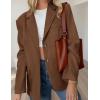 imagePRETTYGARDEN Womens Faux Suede Blazers 2025 Fall Long Sleeve Lapel Business Casual Work Office Clothes Dressy Suit JacketsBrown