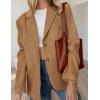 imagePRETTYGARDEN Womens Faux Suede Blazers 2025 Fall Long Sleeve Lapel Business Casual Work Office Clothes Dressy Suit JacketsKhaki