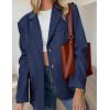 imagePRETTYGARDEN Womens Faux Suede Blazers 2025 Fall Long Sleeve Lapel Business Casual Work Office Clothes Dressy Suit JacketsNavy Blue