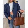 imagePRETTYGARDEN Womens Faux Suede Blazers 2025 Fall Long Sleeve Lapel Business Casual Work Office Clothes Dressy Suit JacketsNavy Blue