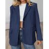 imagePRETTYGARDEN Womens Faux Suede Blazers 2025 Fall Long Sleeve Lapel Business Casual Work Office Clothes Dressy Suit JacketsNavy Blue