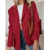 imagePRETTYGARDEN Womens Faux Suede Blazers 2025 Fall Long Sleeve Lapel Business Casual Work Office Clothes Dressy Suit JacketsRed