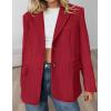 imagePRETTYGARDEN Womens Faux Suede Blazers 2025 Fall Long Sleeve Lapel Business Casual Work Office Clothes Dressy Suit JacketsRed