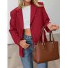 imagePRETTYGARDEN Womens Faux Suede Blazers 2025 Fall Long Sleeve Lapel Business Casual Work Office Clothes Dressy Suit JacketsRed