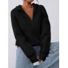 imagePRETTYGARDEN Womens Half Zip Up Hoodies 2025 Fall Long Sleeve Cropped Pullover Oversized Sweatshirt Fashion Y2K ClothesBlack