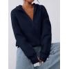 imagePRETTYGARDEN Womens Half Zip Up Hoodies 2025 Fall Long Sleeve Cropped Pullover Oversized Sweatshirt Fashion Y2K ClothesNavy