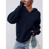 imagePRETTYGARDEN Womens Half Zip Up Hoodies 2025 Fall Long Sleeve Cropped Pullover Oversized Sweatshirt Fashion Y2K ClothesNavy