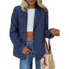 imagePRETTYGARDEN Womens Faux Suede Blazers 2025 Fall Long Sleeve Lapel Business Casual Work Office Clothes Dressy Suit JacketsNavy Blue