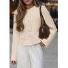 imagePRETTYGARDEN Women Blazers Business Casual Outfits 2025 Fall Fashion Long Sleeve Professional Office Work Suit Jacket ClothesBeige