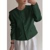 imagePRETTYGARDEN Women Blazers Business Casual Outfits 2025 Fall Fashion Long Sleeve Professional Office Work Suit Jacket ClothesDark Green