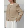 imagePRETTYGARDEN Women Blazers Business Casual Outfits 2025 Fall Fashion Long Sleeve Professional Office Work Suit Jacket ClothesLight Khaki