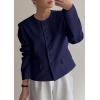 imagePRETTYGARDEN Women Blazers Business Casual Outfits 2025 Fall Fashion Long Sleeve Professional Office Work Suit Jacket ClothesNavy